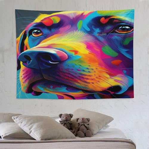 Tapisserie chien PAZZK grand format decoration murale de dortoir