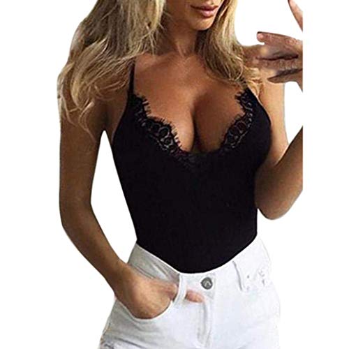 Forthery Tank Tops, 2018 Fashion Tops Women s Summer Sexy Lace V Neck Tee Camis (S, Black)