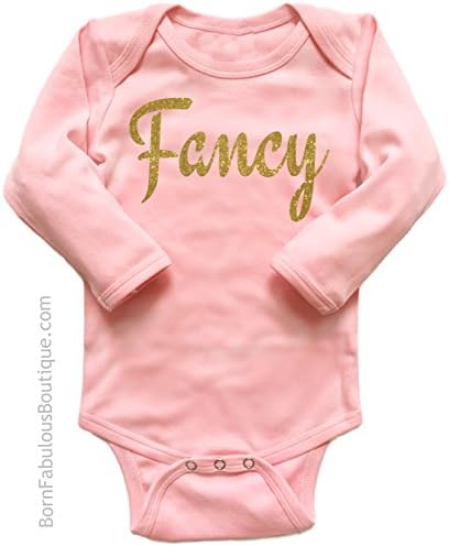 Candy Shop Kids Baby Girls' Fancy Long Sleeve Bodysuit 0-3 months Pink/Gold