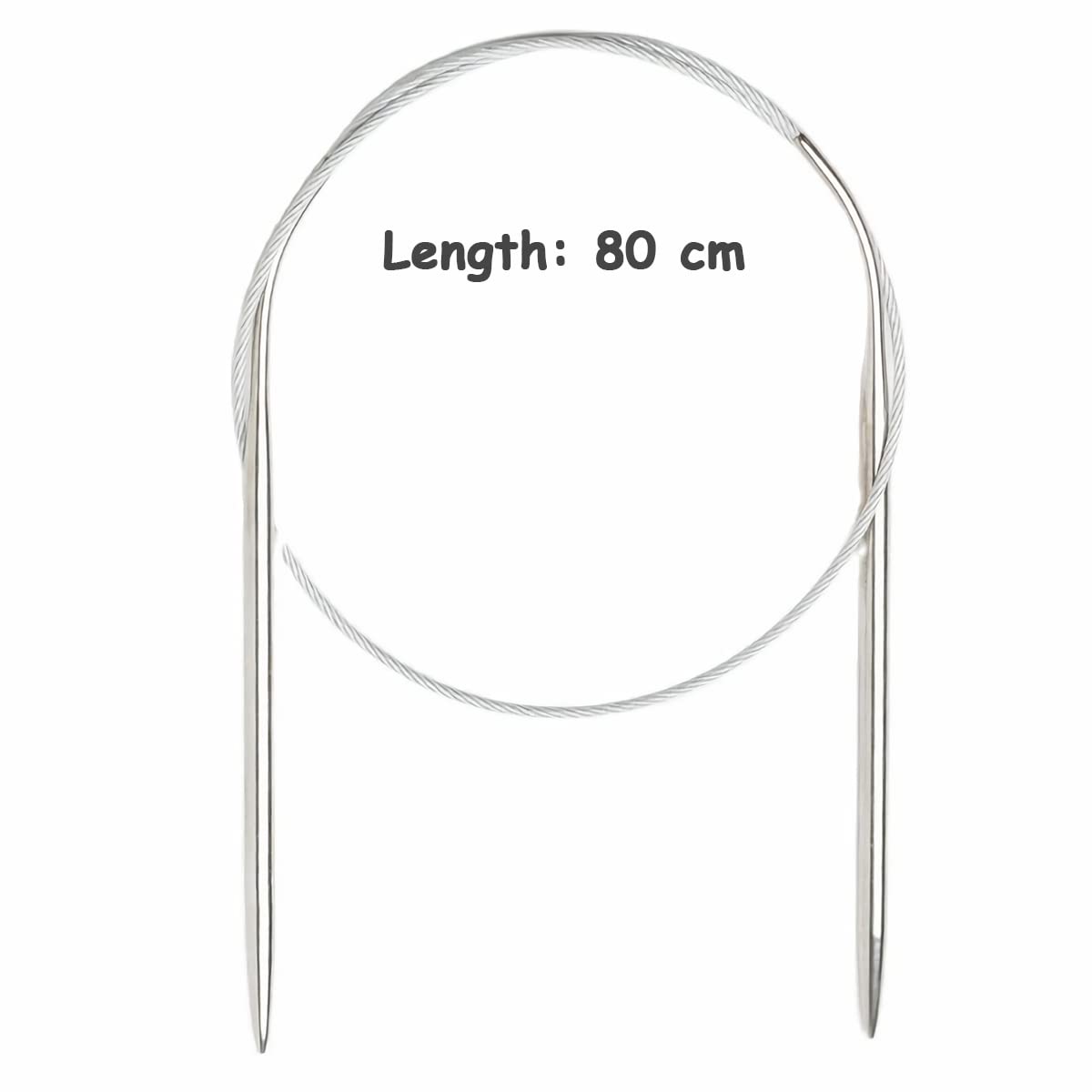 Coopay Ferri Circolari da Maglia 80 cm, 8 in Acciaio Inox, Set