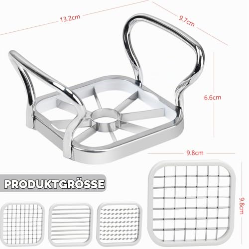 Foto von Xiumeso Pommesschneider 5 in 1 Apfelschneider Kartoffelschneider Pommes-Frites Schneider Edelstahl Obstschneider Multifunktionaler Gemüseschneider für Heimwerker, Obst, Gemüse, Kartoffel, Küchenhelfer