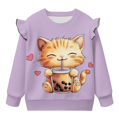 Sweatshirts for Girls Cute Long Sleeve Tops for Toddler Girls Crewneck Pullover Active Play Clothes Outfits