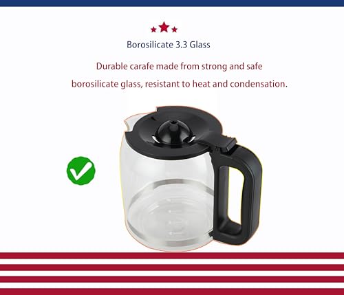 14 Cup Coffee Pot Replacement Compatible with Cuisinart Coffee Maker DCC-2200, DCC-3200, DCC-3200P1,DCC-3200FR,DCC-3200CPAMZ,DCC-2600,DCC-2800 14 cup coffee maker - Thumbnail 7