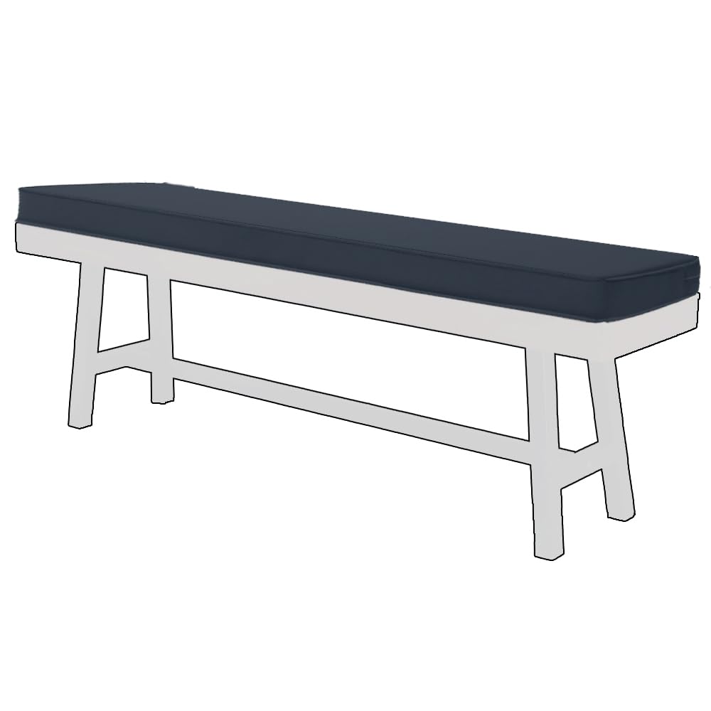 Banc de jardin bleu hydrofuge 180 cm avec matelas de protection UV