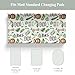 Jungle Safari Tropical Leaves Changing Pad Covers for Baby Girl Boy Lion Elephant Hippo Zebra Giraffe Fitted Change Table Mats African Animal Soft Diaper Change Table Cover Sheets 32''×16''