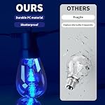 CAWWS Outdoor String Lights 50FT, Color Changing Patio Lights, Waterproof | 20 Shatterproof LED Bulbs, Multicolor & Warm White, Dimmable, IP67 Waterproof, APP & Remote, Custom Colors, 24V Low Voltage