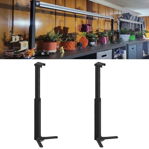 Adjustable Height Plant Grow Light Stand - Support for Barrina T8 , Monios-L T8 & Ferry Morse Grow Lights, Indoor Gardening Shelf with Height Flexibility, Hydroponic System Compatible-2colo (Black...