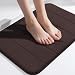 Flamingo P Soft Non Slip Absorbent Bath Rugs Bathroom Rug Set Memory Foam Bath Mats for Bathroom (Brown Striped Pattern, Size: W17 x L24)