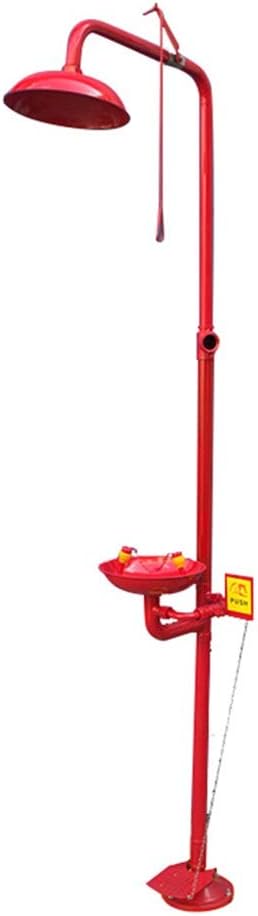 Vertical Eyewash, Easy to Install, Combination Emergency Eyewash Shower, 304 Stainless Steel, for Factory, Laboratory,Style 1