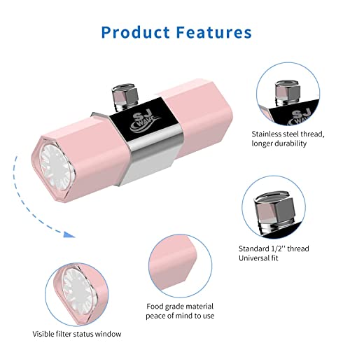 Showerhead Filter System Hard Water Filter I Water Softener Shower I Chlorine Filter, Promotes Healthy Skin and hair care I Bathroom Shower Water Filter I Filter System with Advanced Technology (PINK) - Thumbnail 2