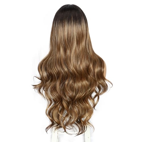 Sapphirewigs Lace Front Wig Synthetic Brown 13x4 Body Wave Synthetic Lace Front Wigs for Women Party Date Daily Wear Christmas Natural Looking 26 inch - Image 2