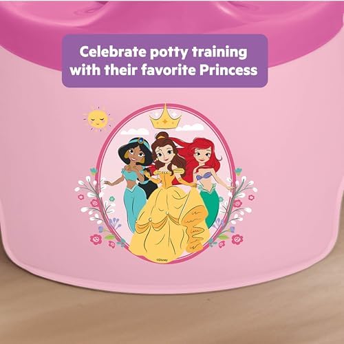 Bright Starts Disney Princess Full Comfort Potty Training Toilet, Easy Clean Removable Bowl, Splash Guard, High Back for Comfort & Stability, Toddlers up to 50 lbs - 3