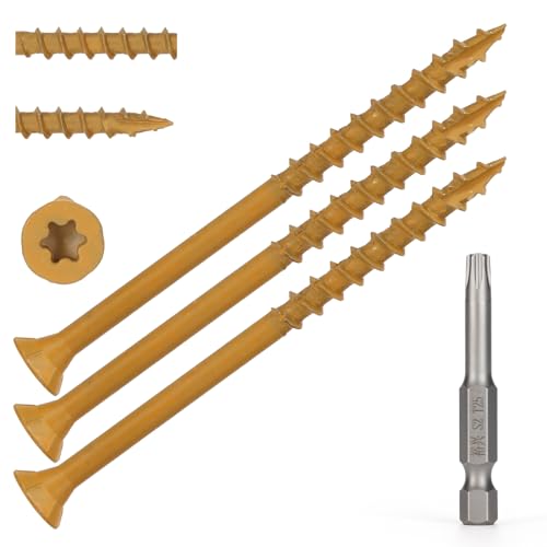 Image of Wood Screws #10 x 3-1 /2'', T25 Star Torx Drive Flat Head Deck Screws, Tan, 58Pcs (1lb)