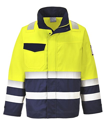 Portwest Hi-Vis Modaflame Jacket, Color: Yellow/Navy, Size: XXXL, MV25YNRXXXL