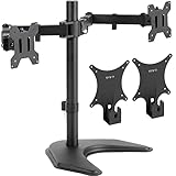 VIVO 2 Quick Attach VESA Adapters Designed for Dell Monitors S2218, S2318, S2319, S2418, S2419H, S2718, S2719, SE2419H, and More with Freestanding Dual Monitor Stand for 13 to 27 inch Screens