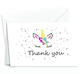 Unicorn Thank You Cards - 4x7 Inches of 50 Blank Card Notes with Envelopes - Perfect for...