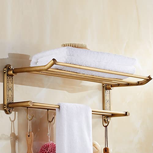Juego de accesorios de baño Toallero antiguo, soporte para pañuelos de baño retro europeo de cobre, escobilla de baño, gancho para abrigos, juego de accesorios de baño montado en la pared (color: toa