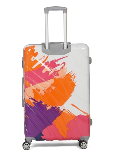 Image of Teakwood World Small 75 cm Check in Size Trolley Bag Polycarbonate 360 Degree 8 Wheels Luggage Bag with TSA Lock, Adjustable Handle Trolley Bags for Travel, Suitcase for Travel | Wave Pink