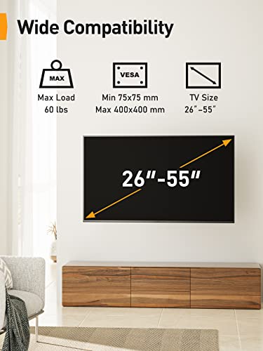 Perlegear Tv Wall Mount For 26-55 Inch Flat Or Curved Tvs, Full Motion Tv Mount With Max Vesa 400X400Mm Up To 60 Lbs & Fixed Tv Wall Mount For Most 17-42 Inch Tvs, Vesa 200X200Mm And 66 Lbs #TOP5