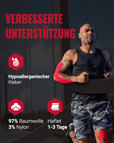 RockTape Unisex Schwarz RockTape Rxblack RockTapeRx Kinesiologie Tape sanft klebend und empfindliche Haut ideal f r Reha , Schwarz… – Ansicht 5