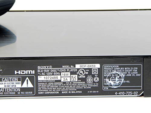 Sony Bdp-Bx59 1080P 3D Blu Ray & Dvd Player Built-In Wifi Netflix Internet Apps #TOP5