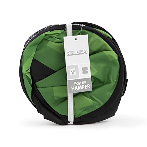 Jay Franco Minecraft Creeper 80L Pop-Up Laundry Basket - Hamper for Clothes or Toys, Green - Minecraft, 14.17 x 14.17 x 22.83 inches - Image 4