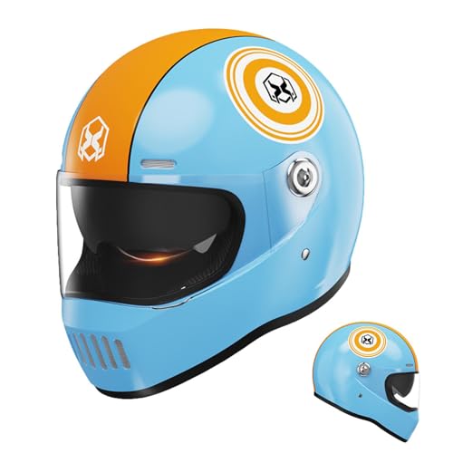 Helmets de motocicleta - Casco espejo de 24.04 pulgadas, tocado protector exterior HD, diseño de seguridad térmica con capa anti -fog | Gear for Motorcycling Road Riding Trail Commuting Adventure Raci