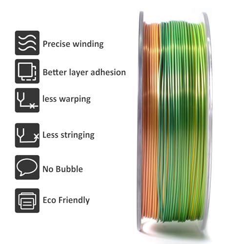 Image of GIANTARM Silk PLA Filament 1.75 mm, 3D Printer Filament PLA 1 kg Spool, Colour Grandient