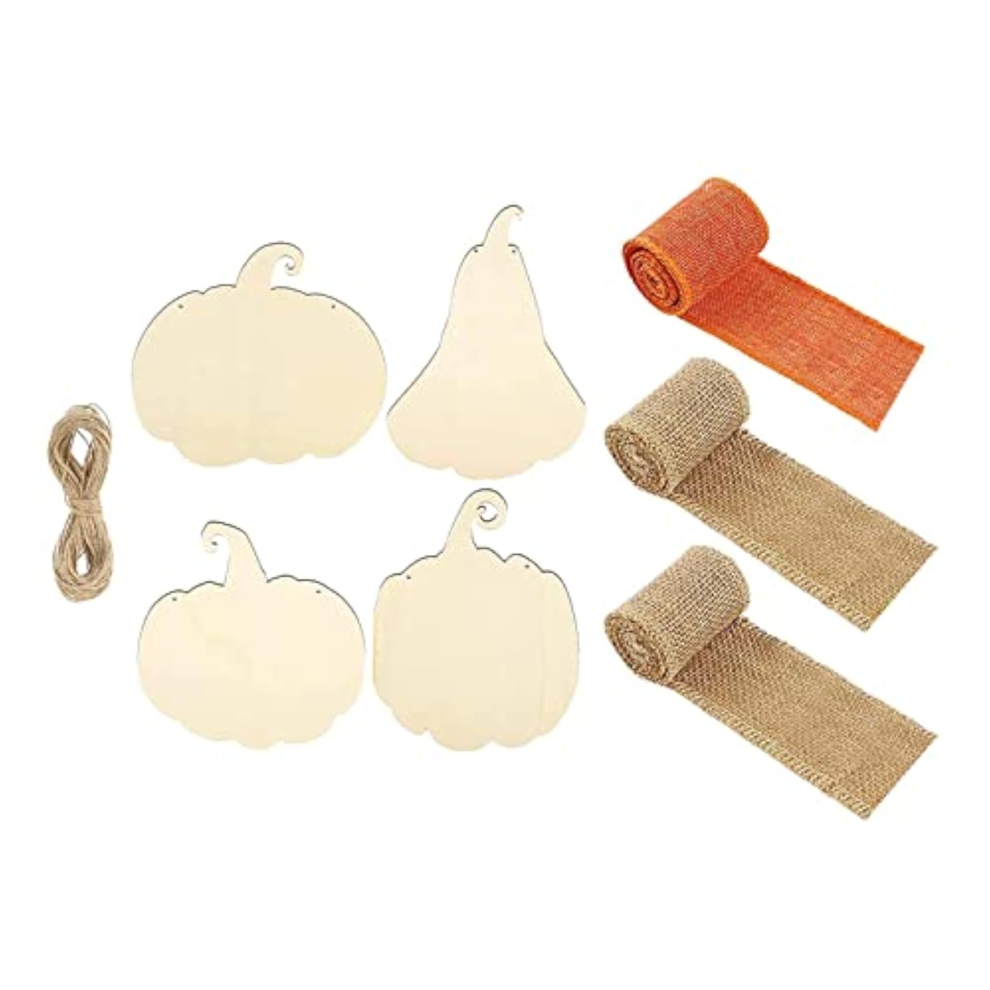 Wooden Pumpkin Cutouts Shapes DIY Fall Craft, Paintable