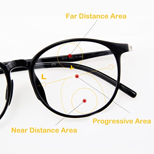 Damskie progresywne wieloogniskowe okulary do czytania, fotochromowe okulary przeciwsłoneczne na zewnątrz, duże okrągłe czytniki TR90 (kolor: różowy, rozmiar: 3,0 x)