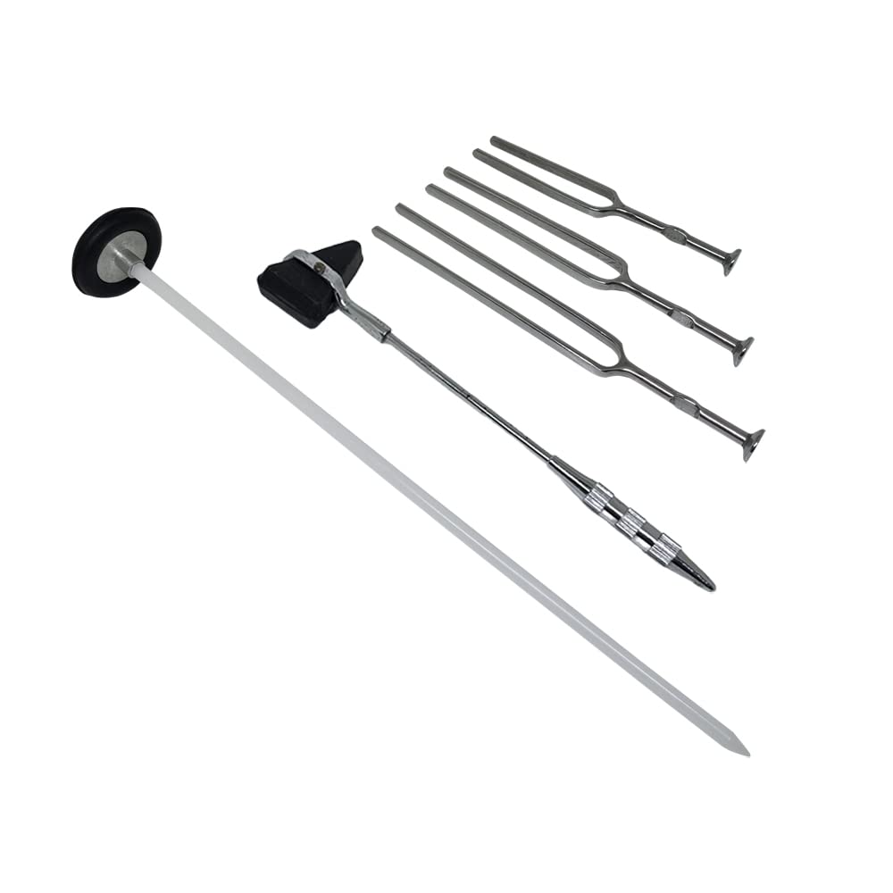 Sahyog Wellness Queen Square Pattern Knee Hammer & Percussion Knee Hammer with Tuning Fork (Set of all 3-128 Hz, 256 Hz & 512 Hz)