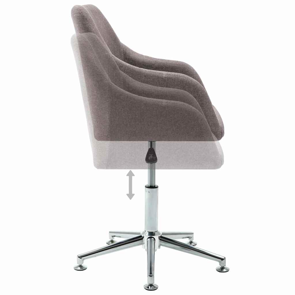 Lot de 4 chaises de salle à manger pivotantes en tissu taupe