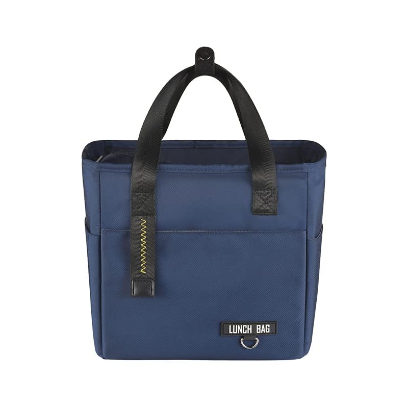 Kuber Industries Lunch Bag | Navy Blue Insulated Lunch Bag with Handle | 10 Ltr | RH253-NVY
