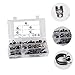 Hemobllo 50pcs Stainless Steel Cable Clamps Rubber Cushion Assorted for Automotive and Industrial Use Tube Fasteners for Hose and Electrical Cable Installation