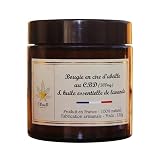 Vela de cera de abejas y CBD (300mg) y aceite esencial de lavanda