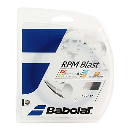Babolat RPM Blast (17G/1.25mm) Tennis String Set, Black - 12m