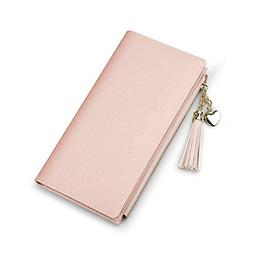 Women Fashion Long Wallet PU Leather Cute Wallet Solid Color Zipper Coin Purse