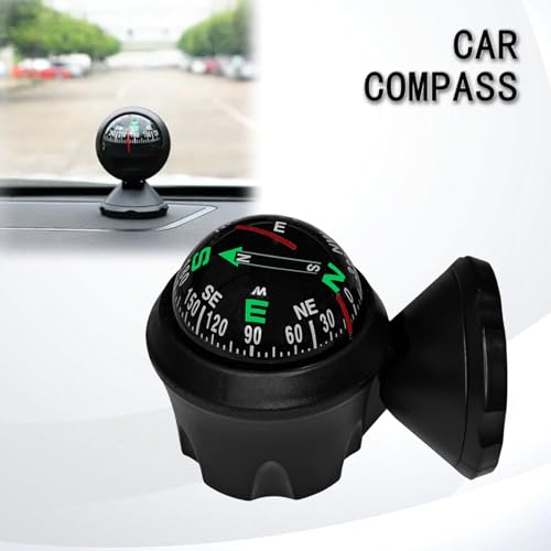MLAHUIER Compass for Car, Mini Car Dashboard Compass with Bottom Stick, Adjustable Navigation Hiking Direction Pointing Guide Ball, Universal Dashboard Dash Stand Compass for Most Boat Car Truck - Image 4