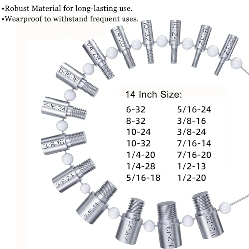 Nut and Bolt Thread Checker Inch & Metric, 26 Male/Female Bolt Size and Thread Gauge, Bolt Thread Identifier 14 Inch & 12 Metric-Quickly Checking and Verifying The Size and Thread Pitch for Bolt Nut