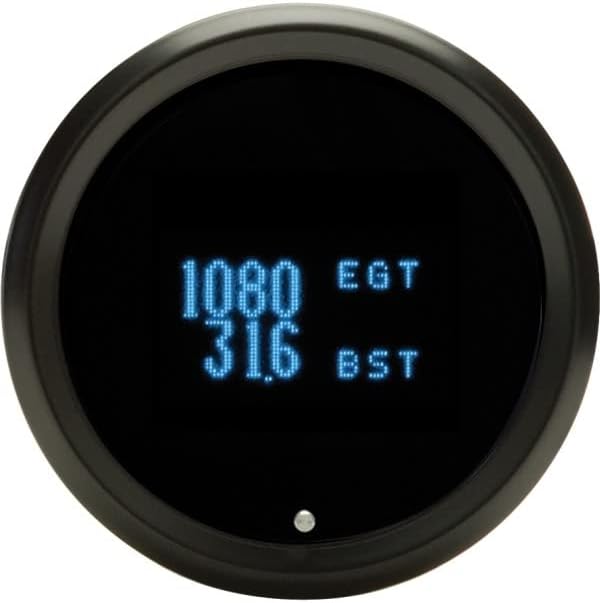 Dakota Digital 3-3/8" Round Quad Function Gauge Fuel Volts Oil Water Temp Blue Display Chrome Bezel SLX-40-1-C