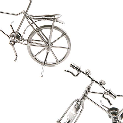 Vintage Metal Bicycle Ornaments Desktop Crafts Ironwork Bike Figurines Bike Miniature Home Decoration For Children Toys Gifts (Grey#1) #TOP3