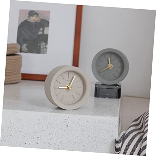 BESPORTBLE 1Pc Mudo Relógio De Mesa Relógio De Mesa Para Casa Bronze Relógio De Mesa Concha Cinza Cl