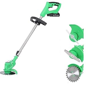 Cordless Strimmers Garden with 3 Blades – Electric Grass Trimmer – Teles Weed lawn mower – Parks Farms Orchards Edger Care Tool(Chargeable 21V, 650W Motor) (Color : Red) (Red)