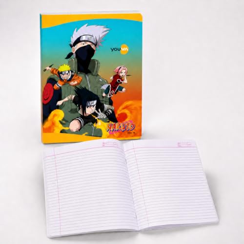 Image of YOUVA Naruto Soft Bound Notebook Single Line 172 Pages Jumbo Size Pack of 6