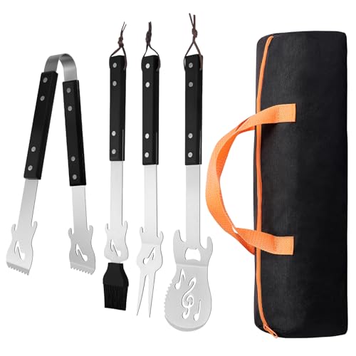 Set de 4 Piezas para Parrilla con Mangos de Madera miniatura 1
