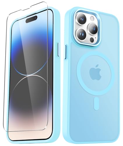 Image of YENAPOON for iPhone 14 Pro Case, Matte Magnetic Phone Case, Light Blue