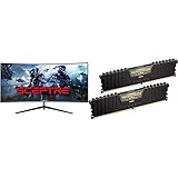 Sceptre 30-inch Curved Gaming Monitor, Metal Black (C305B-200UN) & Corsair Vengeance LPX 16GB...