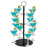 BOHUIZ Cocktail Tree Stand for Drinks, Metal Drink Tower 3 Tiers 12 Holders Champagne Tower for Bar Stand Parties Martini Margarita Cups