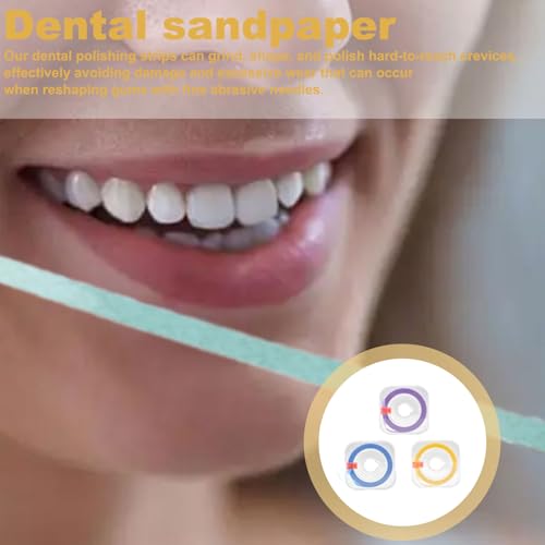 3 Bände Zahn Schleifpapier Zahnzwischenräume,Bunt Zahnschleifpapier（Blau, Lila und Gelb）,Zahnschleifpapier für Zwischenräume,Zahn Polierstreifen,Dental Polierstreifen,für Zwischenräume(4mm x 6m)