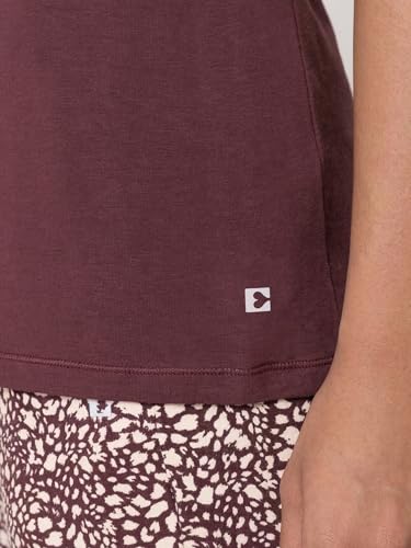 Image of Enamor Short Sleeve Crew Neck Regular Length Basic Crew T-Shirt for Women - Slim Fit, Soft and Breathable Stretch Cotton - E047